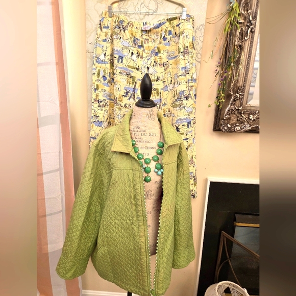Quacker Factory Jackets & Blazers - Quaker Quilted Jacket Silhouettes Plus Size Paris Cropped Pantss J Crew Necklace
